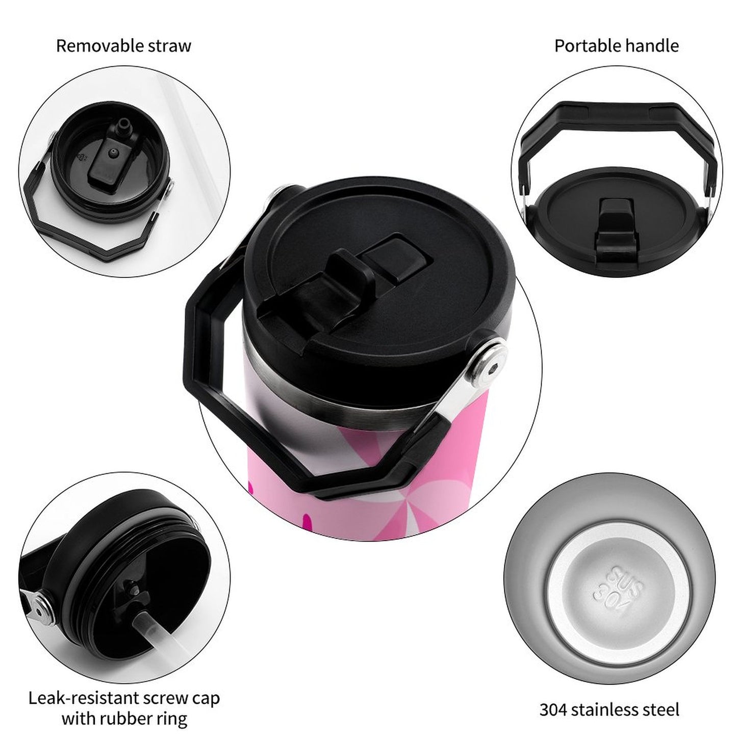 30oz Water Bottle Car Cup with Handle