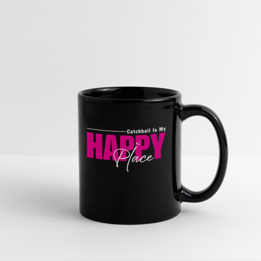 "Catchball Is My Happy Place" Mug - Pink on White - black