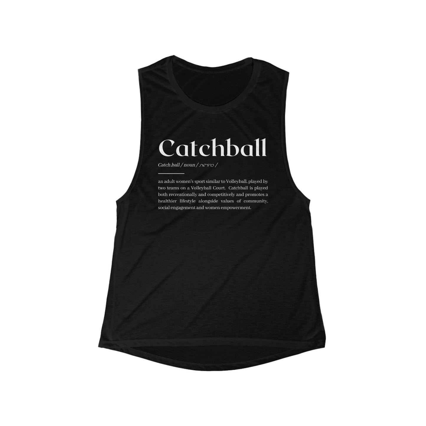 Women's Catchball Defined Flowy Scoop Muscle Tank T-Shirt Sleeveless Top