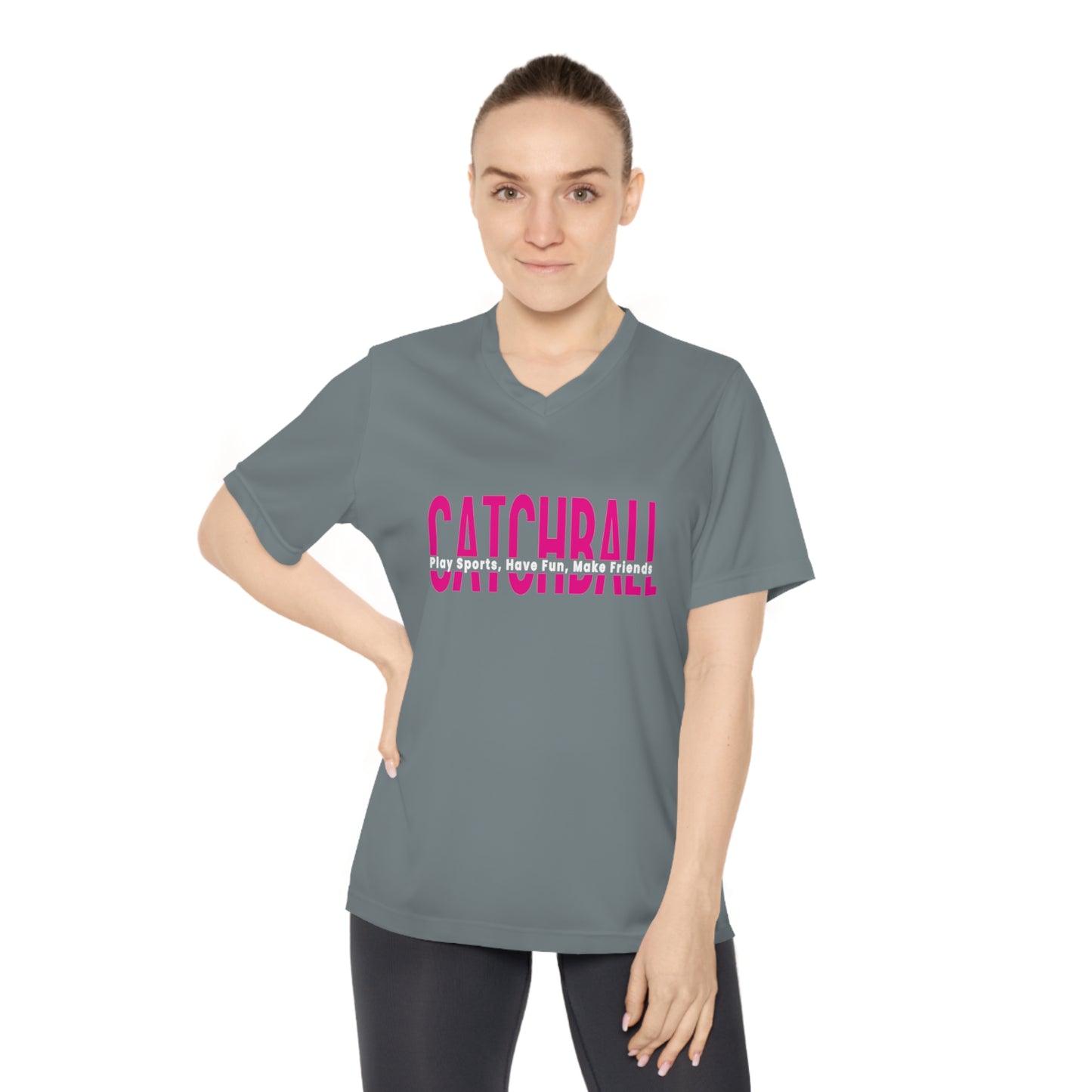 Catchball Women's T-Shirt Performance Catchball  T-Shirt V-Neck Catchball Logo Tee