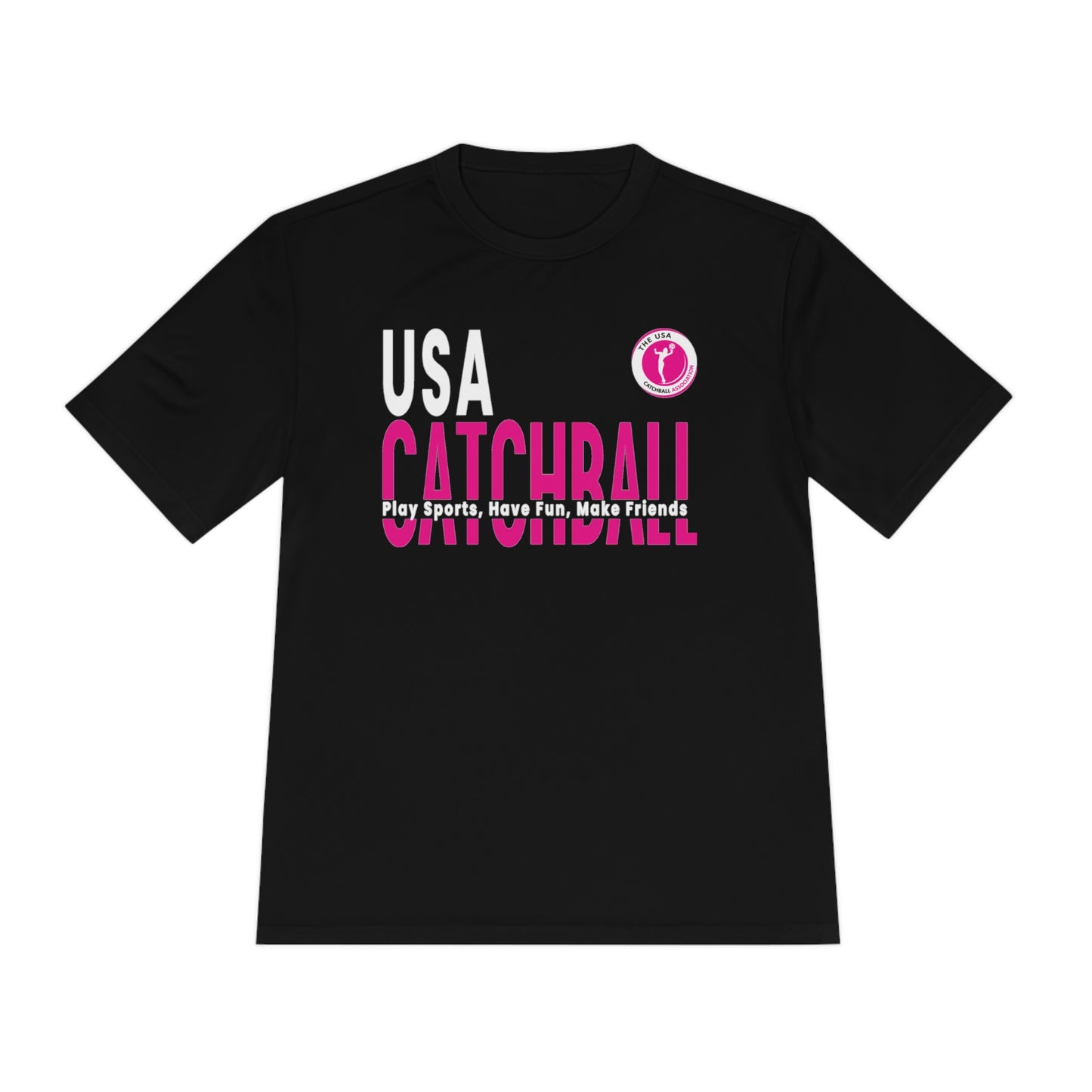 Branded (USACA) Catchball Relaxed T-Shirt Moisture-Wicking Ladies Performance Tee Unisex Women's Shirt