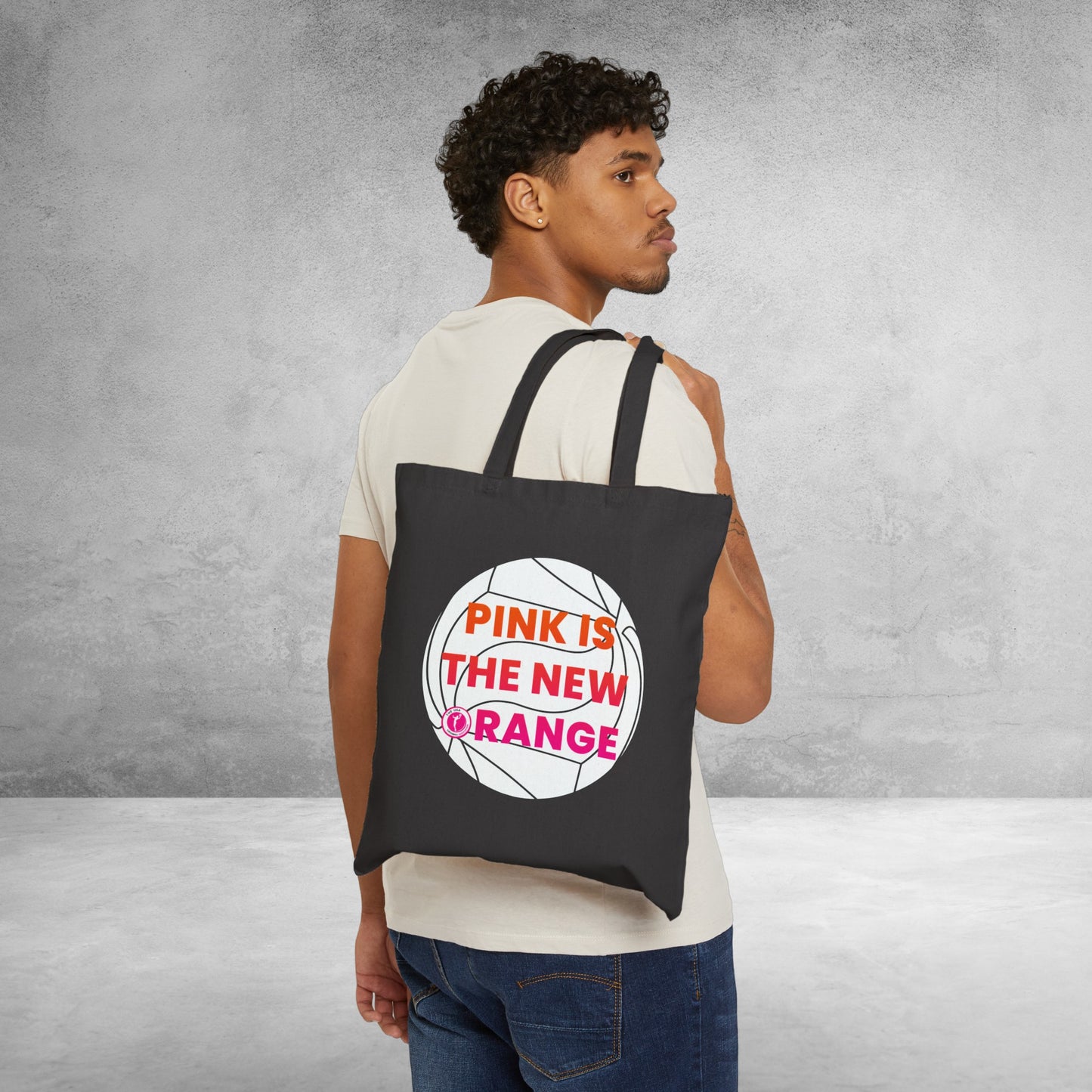 Catchball "Pink Is The New Orange" Cotton Canvas Tote Bag