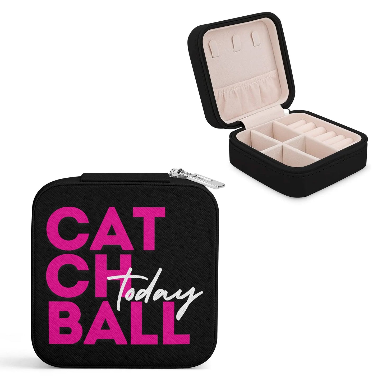 Catchball Today Square Jewelry Box Case Display with Zipper