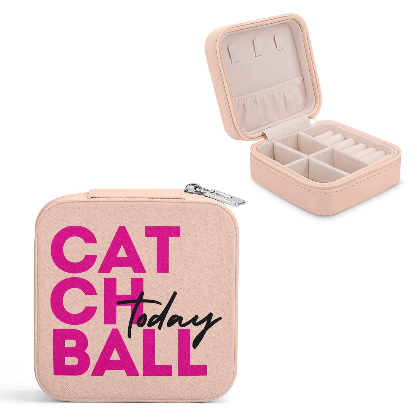 Catchball Today Square Jewelry Box Case Display with Zipper