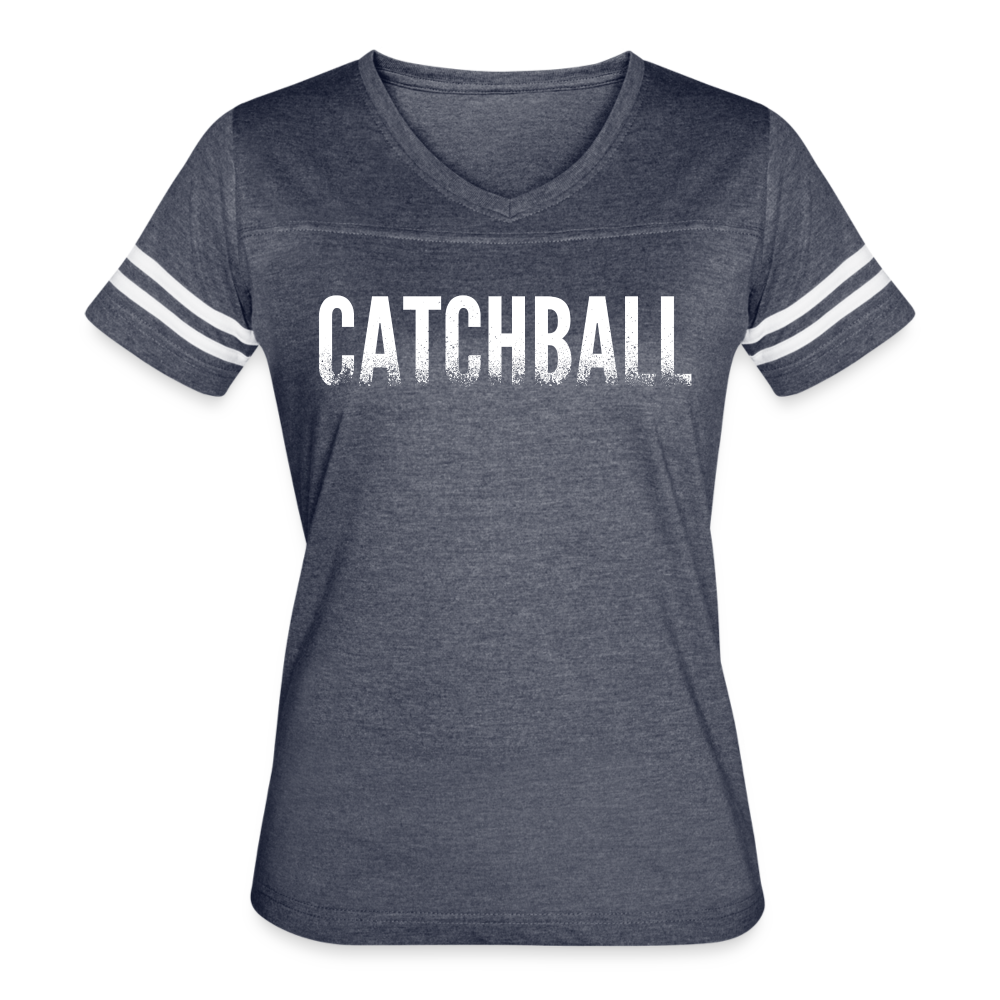 Catchball Dissolving Characters Women’s Vintage Sport T-Shirt - vintage navy/white