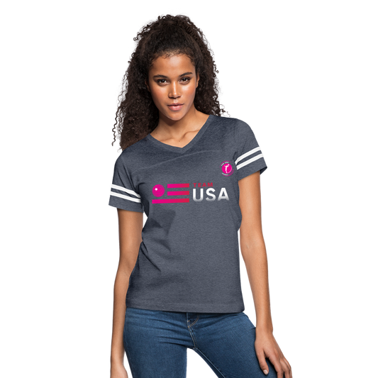 Team USA - USACA - Women’s Vintage Sport T-Shirt - vintage navy/white