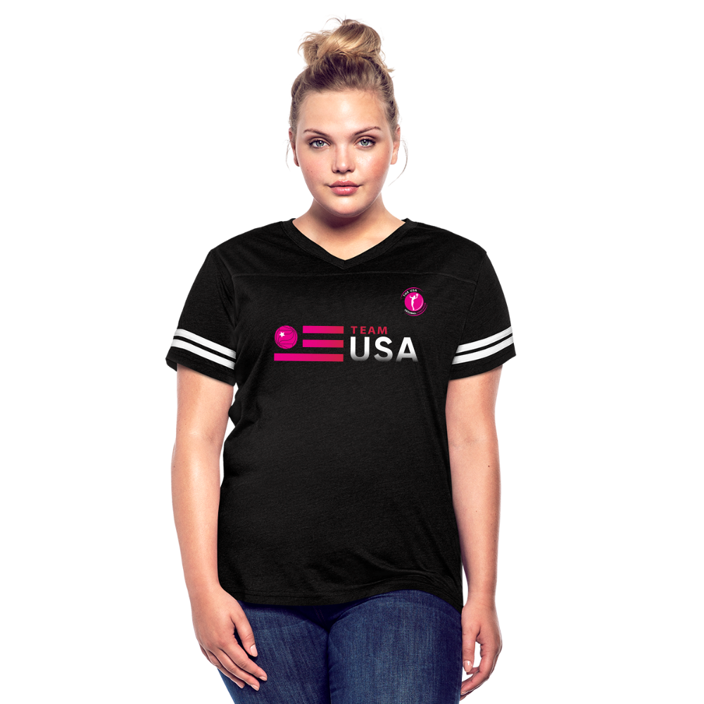 Team USA - USACA - Women’s Vintage Sport T-Shirt - black/white