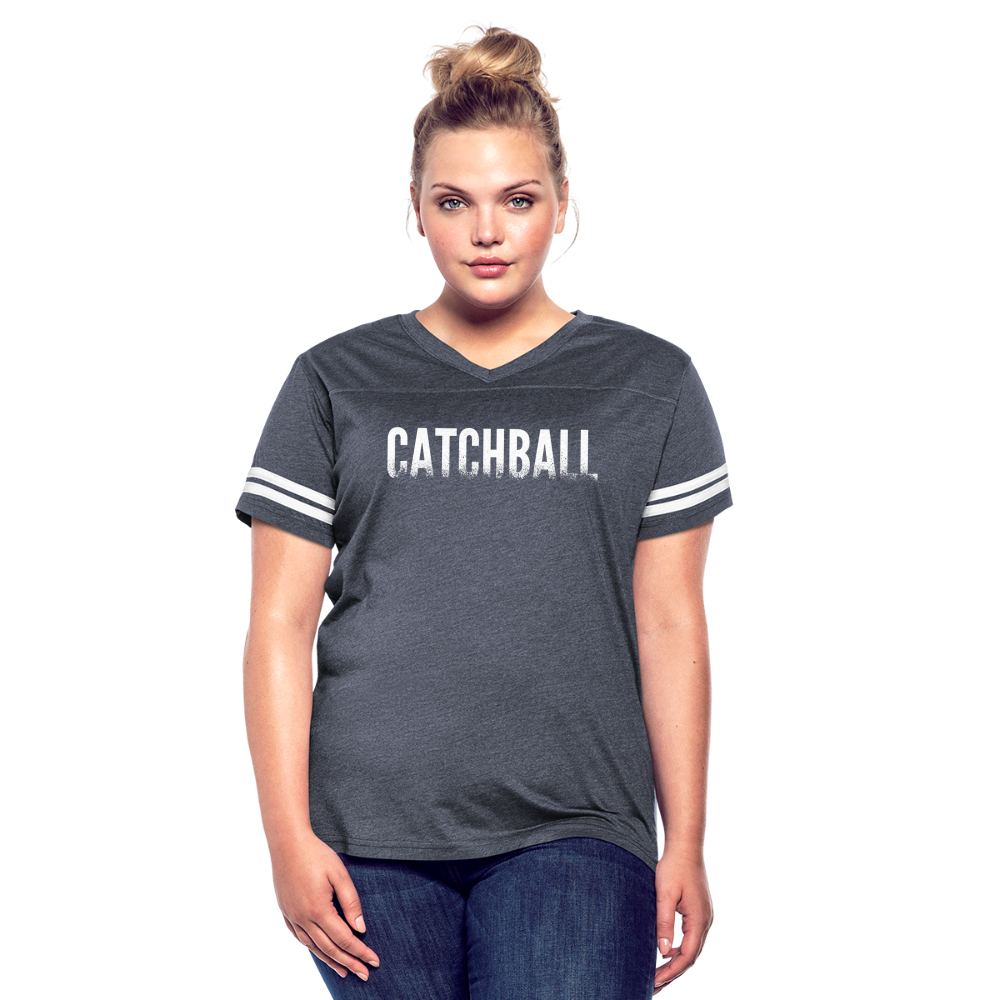 Catchball Dissolving Characters Women’s Vintage Sport T-Shirt - vintage navy/white