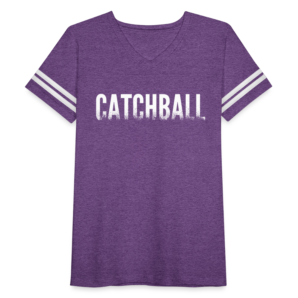 Catchball Dissolving Characters Women’s Vintage Sport T-Shirt - vintage purple/white