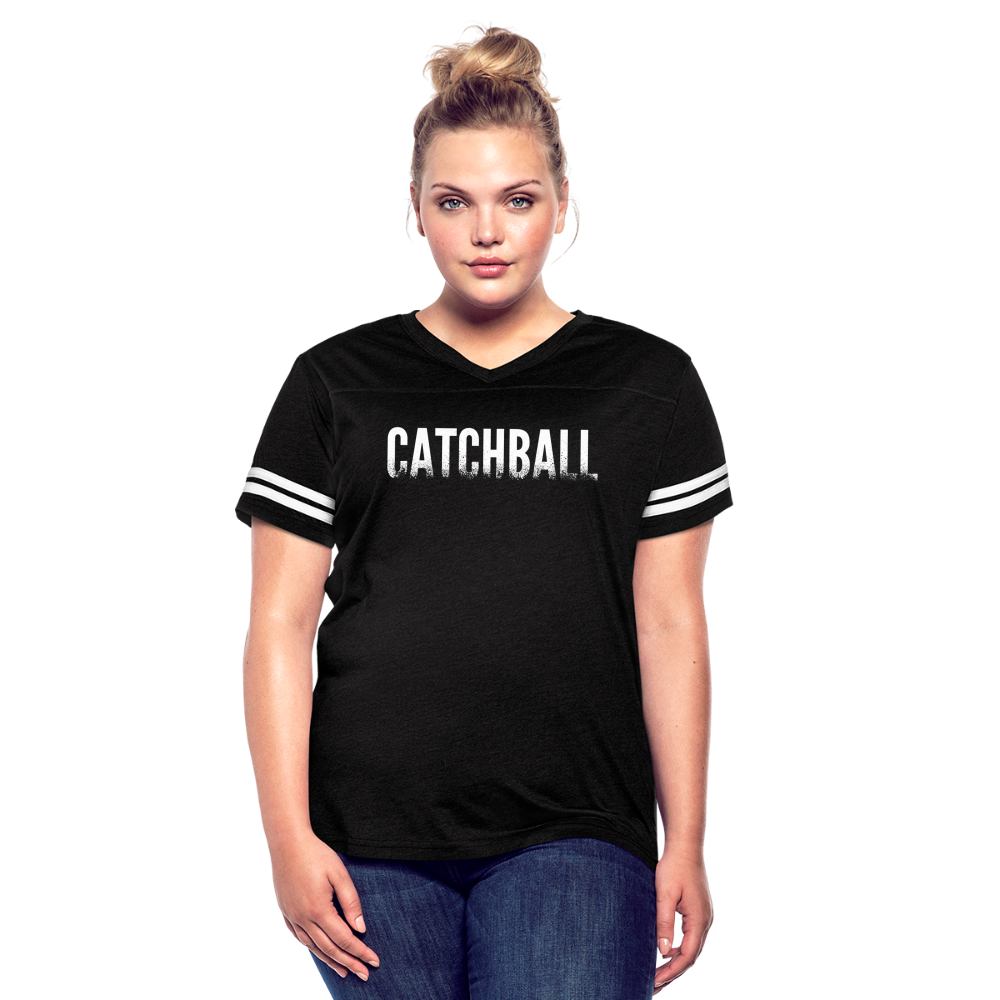 Catchball Dissolving Characters Women’s Vintage Sport T-Shirt - black/white