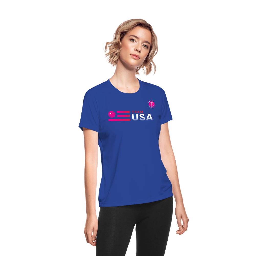 Team USA - USACA - Women's Moisture Wicking Performance T-Shirt - royal blue