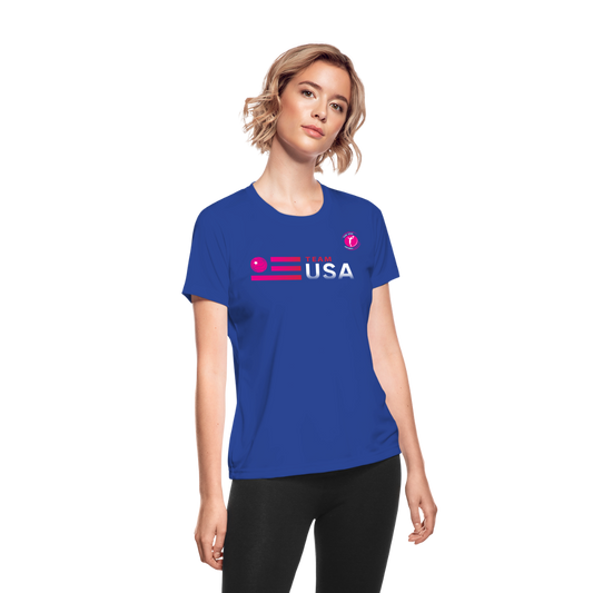 Team USA - USACA - Women's Moisture Wicking Performance T-Shirt - royal blue