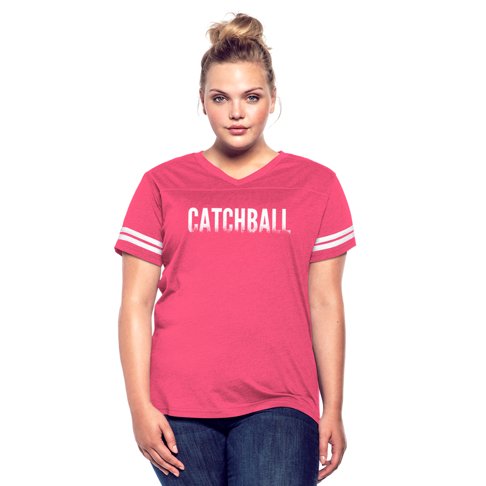 Catchball Dissolving Characters Women’s Vintage Sport T-Shirt - vintage pink/white