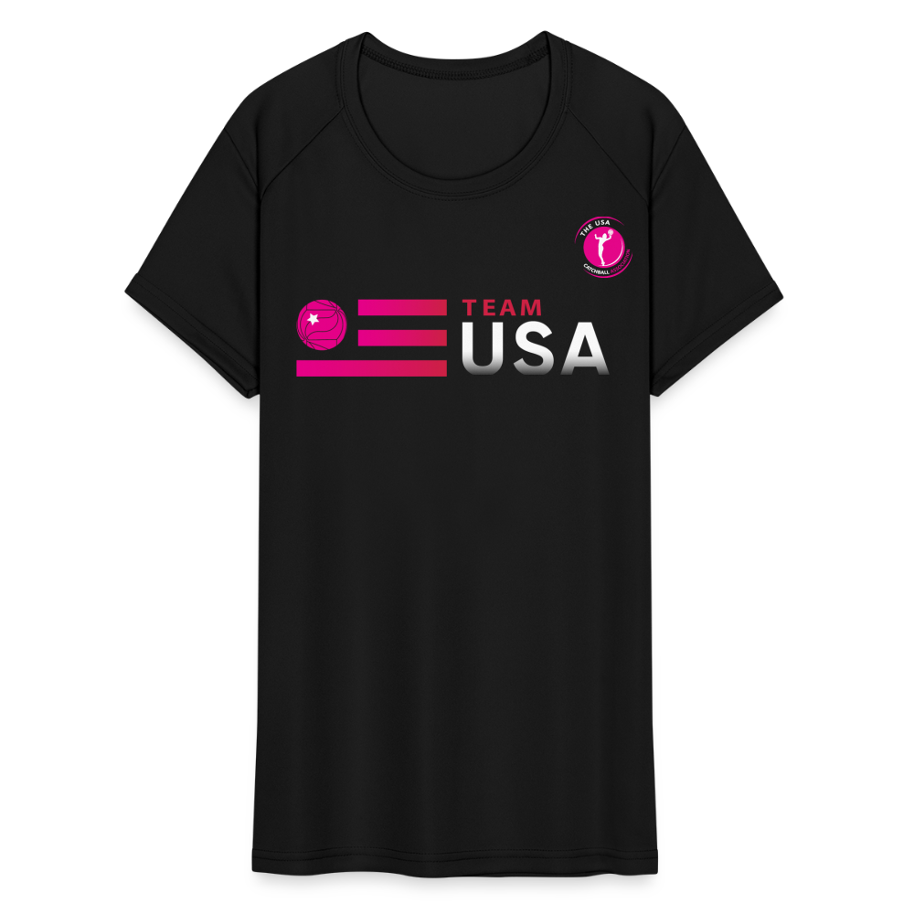 Team USA - USACA - Women's Moisture Wicking Performance T-Shirt - black