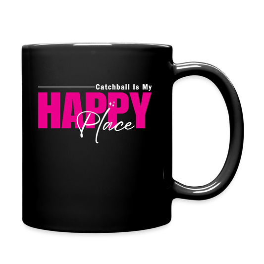 "Catchball Is My Happy Place" Mug - Pink on White - black