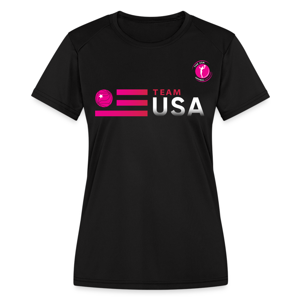 Team USA - USACA - Women's Moisture Wicking Performance T-Shirt - black