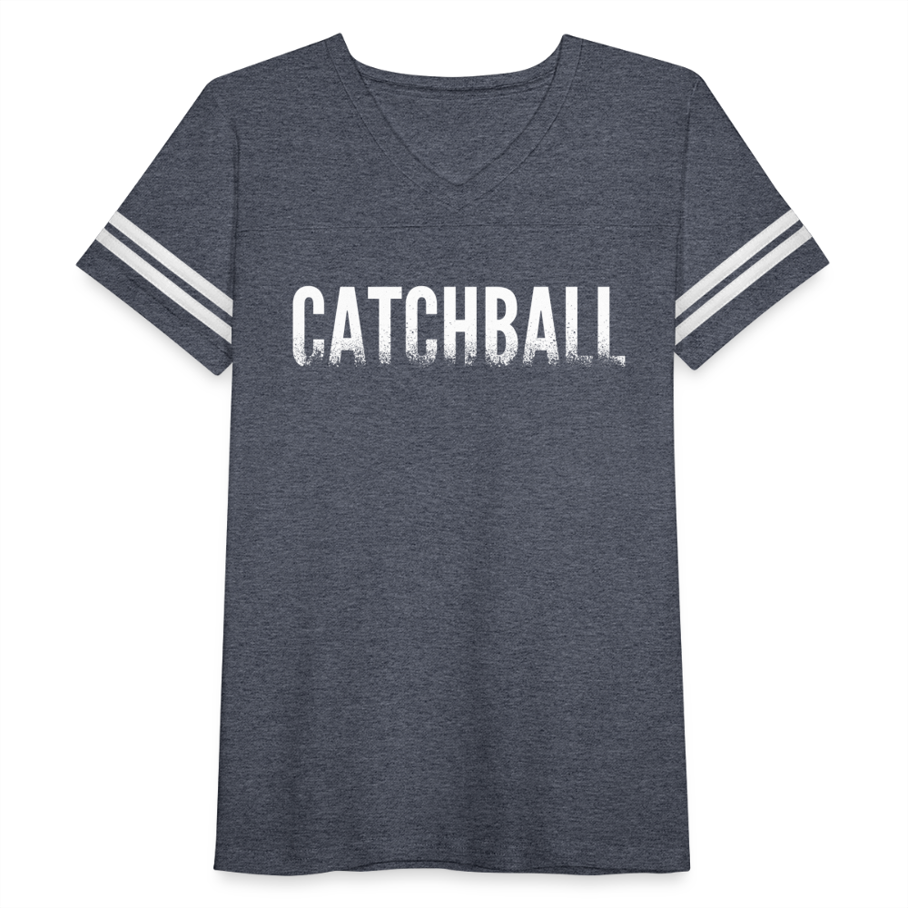 Catchball Dissolving Characters Women’s Vintage Sport T-Shirt - vintage navy/white