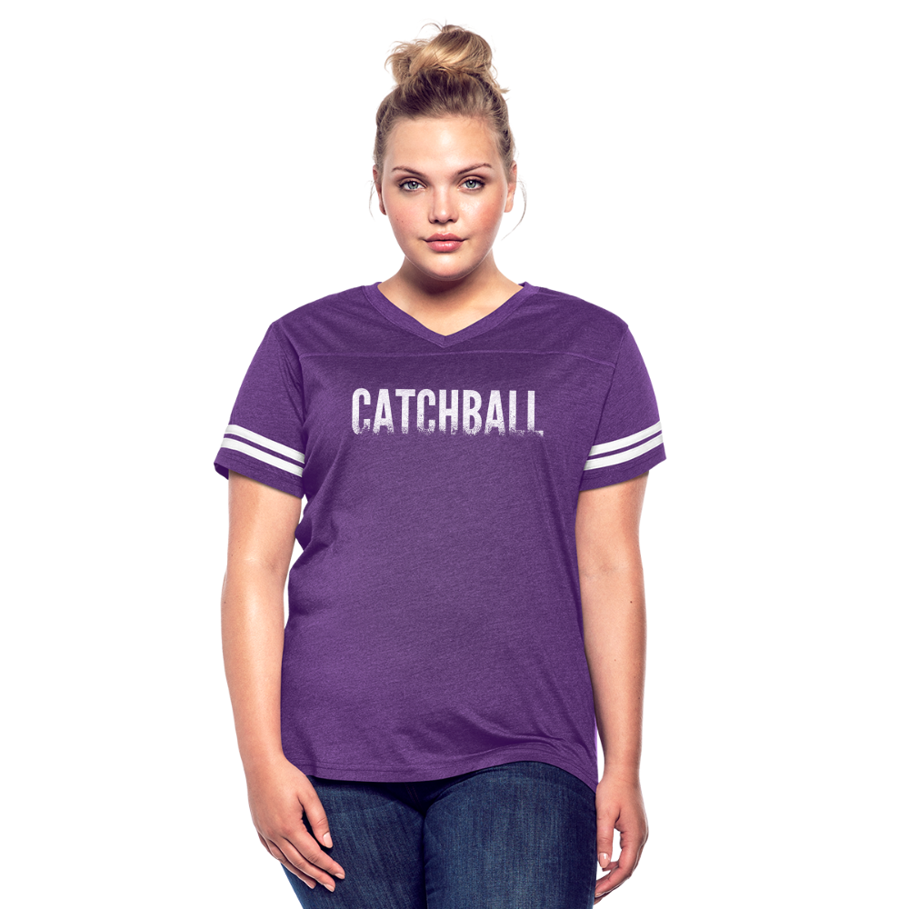 Catchball Dissolving Characters Women’s Vintage Sport T-Shirt - vintage purple/white