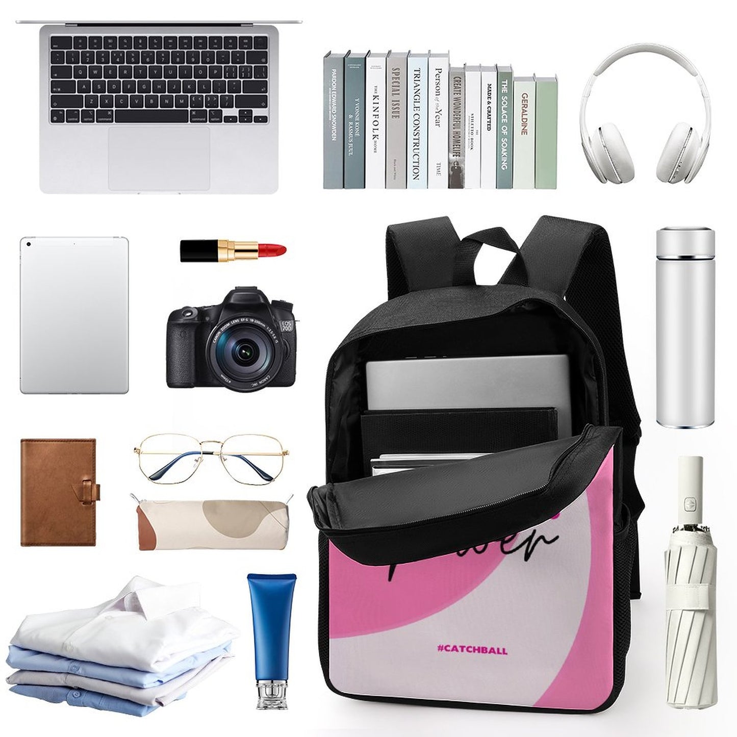 17 inch Black Schoolbag & Shoulder Backpack