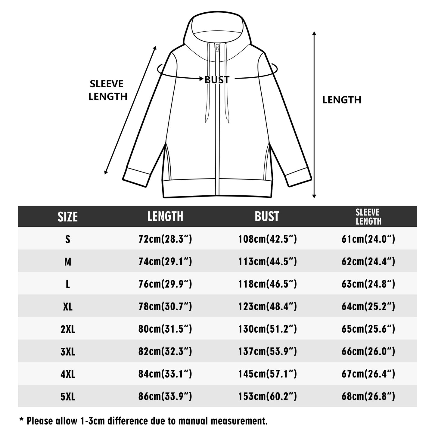 Adult Full Zip Turtleneck Hoodie Streetwear