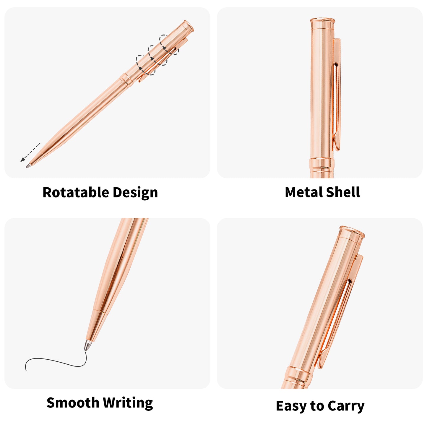 Catchball World Ballpoint Pen Rose Gold 6-Pack