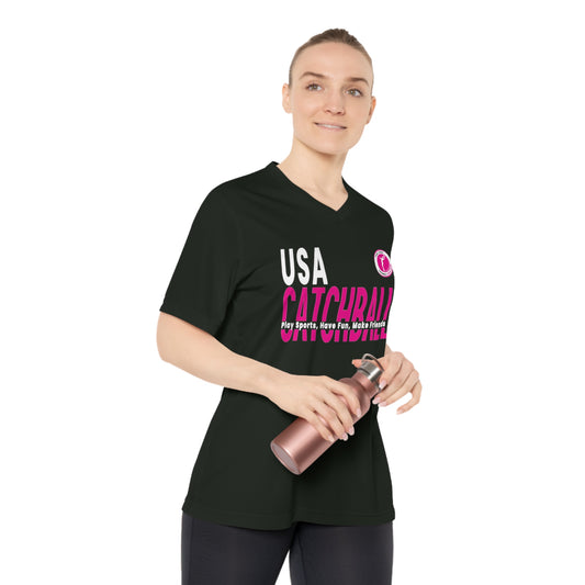 Branded (USACA) Catchball Women's T-Shirt Performance Catchball  T-Shirt V-Neck Catchball Logo Tee