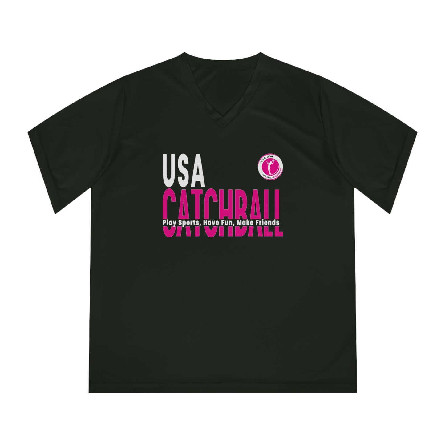 Branded (USACA) Catchball Women's T-Shirt Performance Catchball  T-Shirt V-Neck Catchball Logo Tee