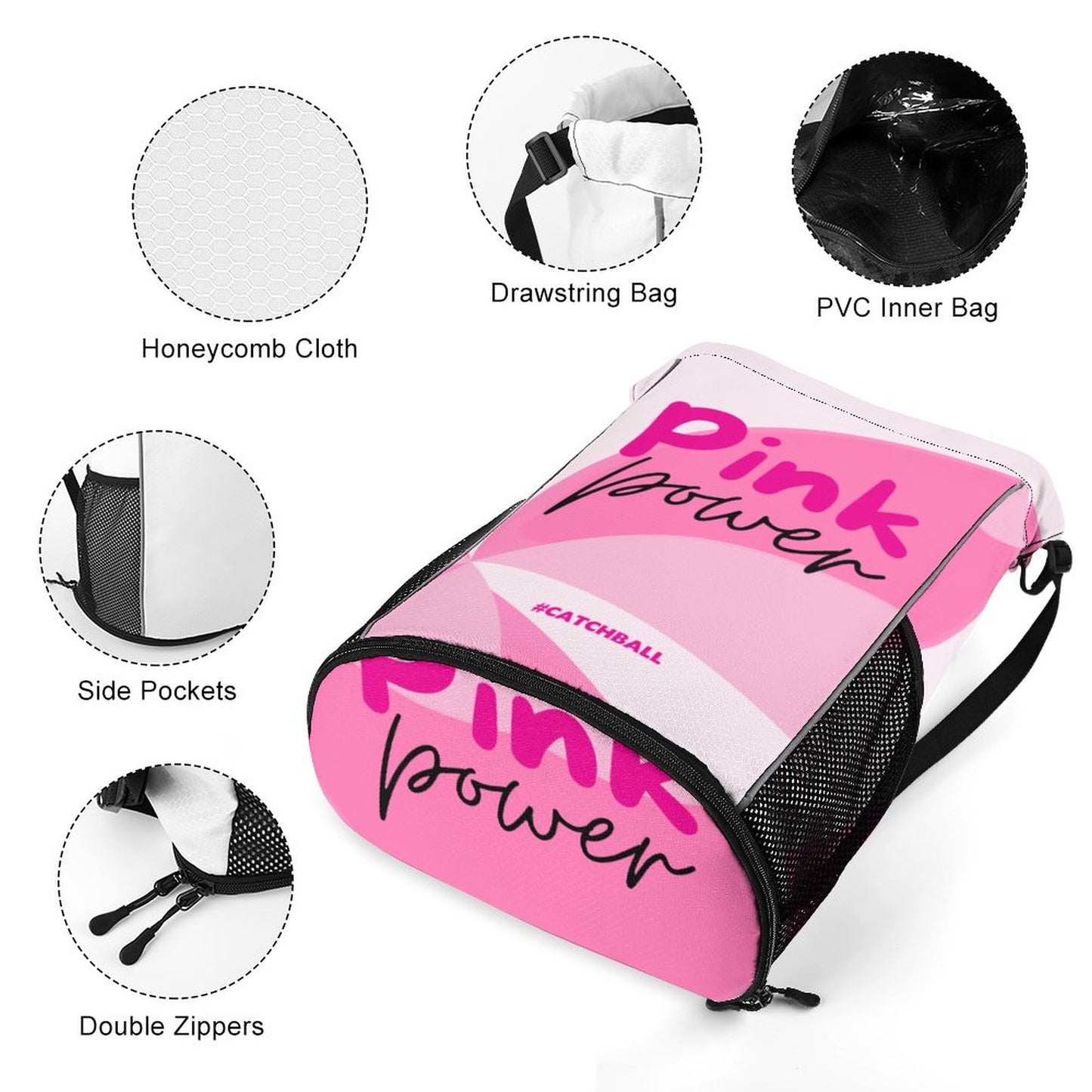 Waffle Cloth Sprots Drawstring Bag