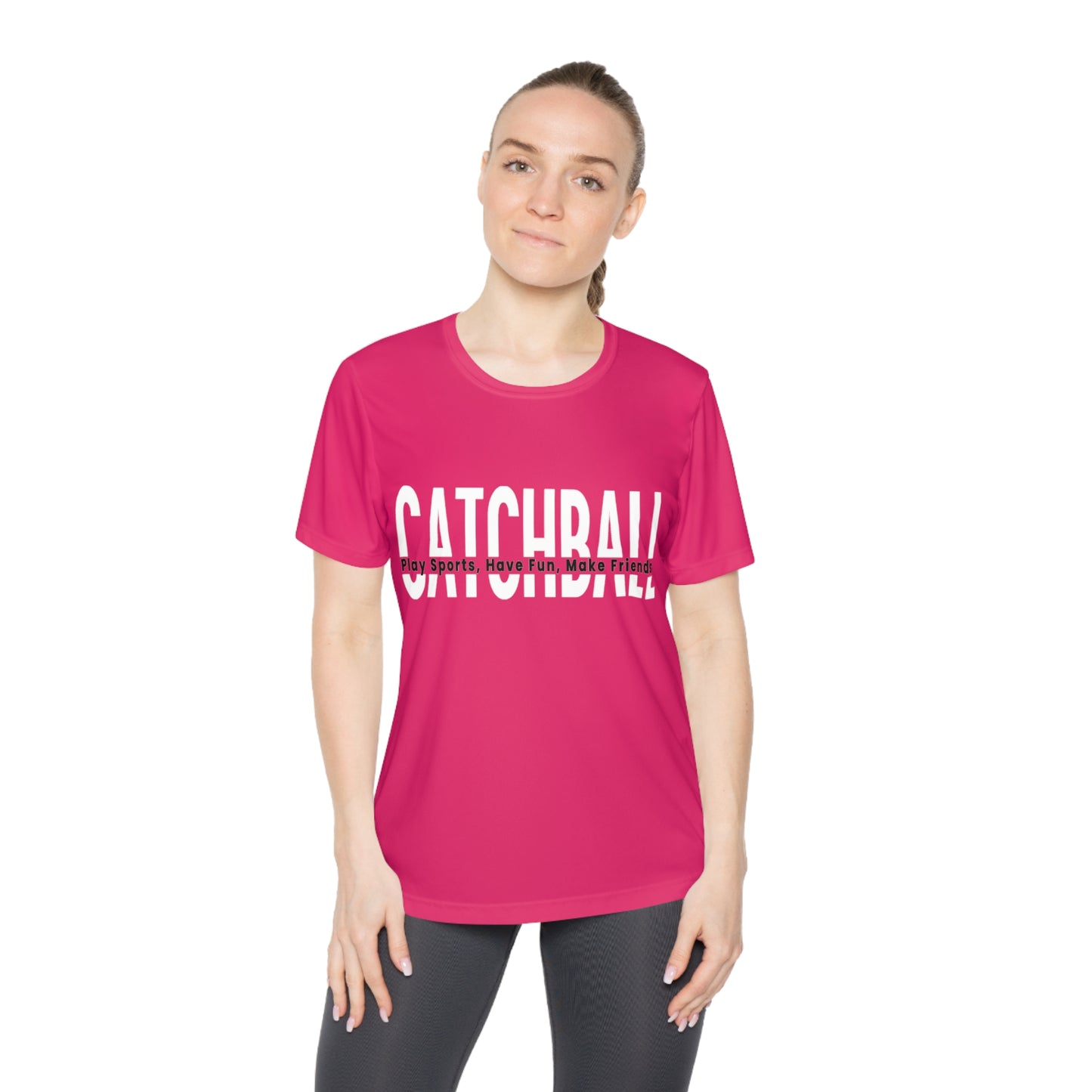 Catchball Women's T-Shirt Performance Ladies Catchball T-Shirt V-Neck Catchball Logo Tee Competitor