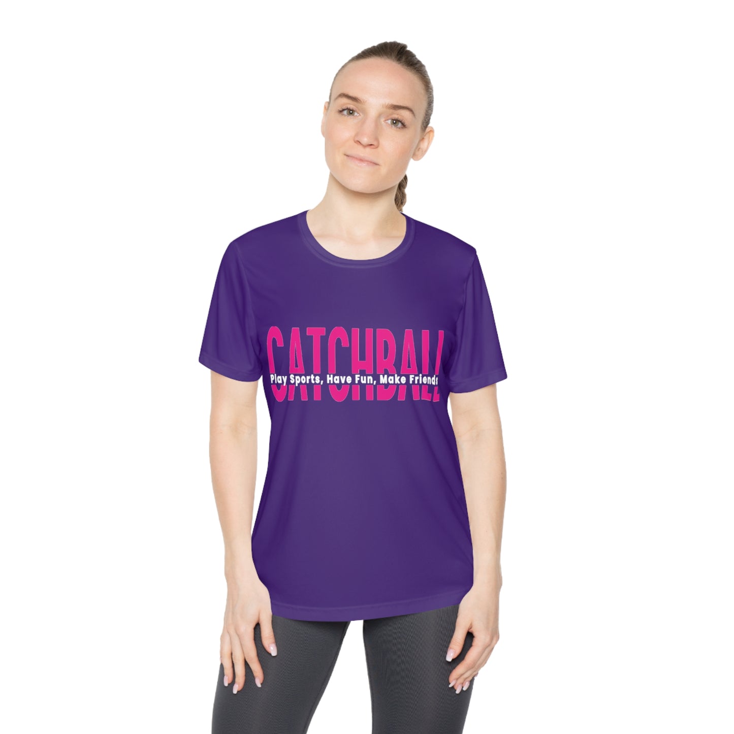 Catchball Women's T-Shirt Performance Ladies Catchball T-Shirt V-Neck Catchball Logo Tee Competitor