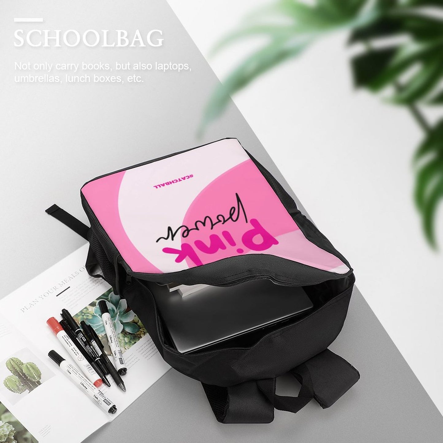 17 inch Black Schoolbag & Shoulder Backpack
