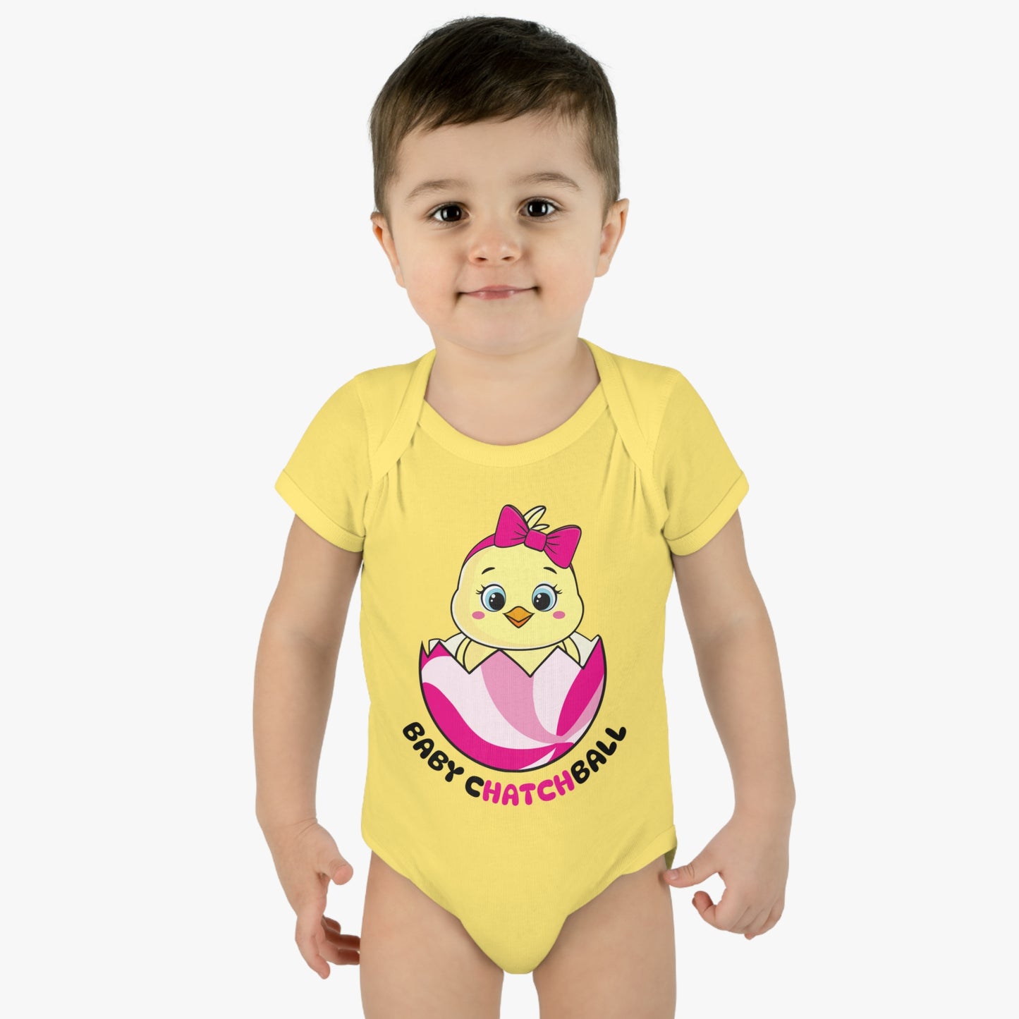 Infant Catchball Baby Chick Rib Bodysuit Summer Onesie Baby Short-Sleeve Bodysuit Catchball Baby-Shower Gift Newborn Birth Clothing Girl Catchball Onesie Boy Gift