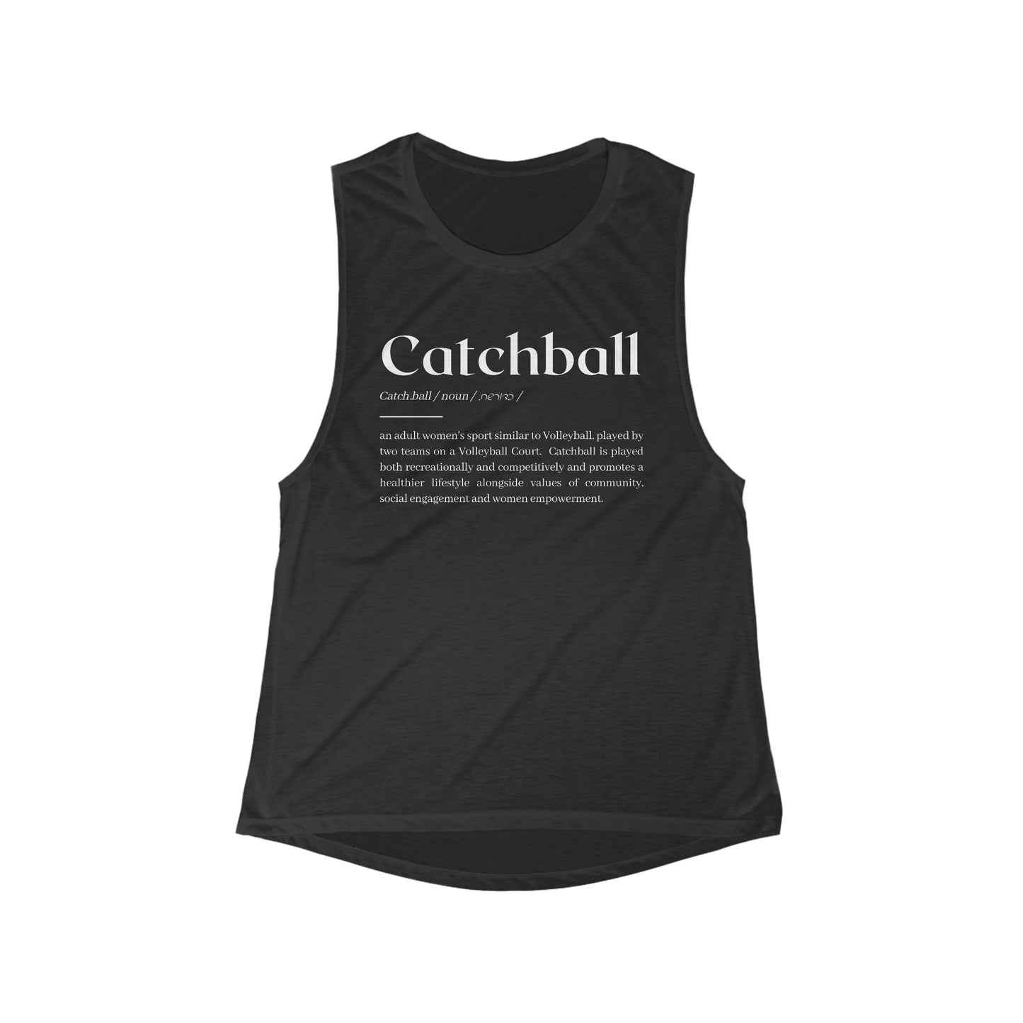 Women's Catchball Defined Flowy Scoop Muscle Tank T-Shirt Sleeveless Top