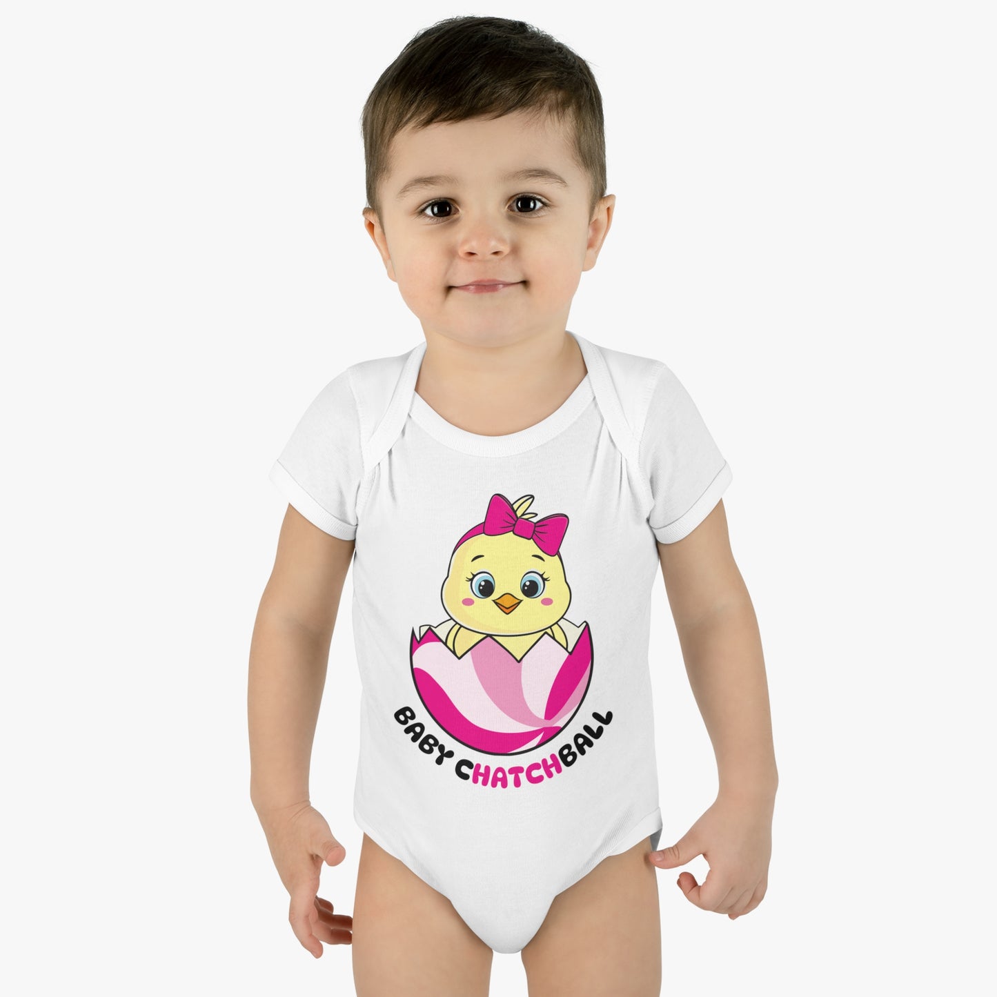 Infant Catchball Baby Chick Rib Bodysuit Summer Onesie Baby Short-Sleeve Bodysuit Catchball Baby-Shower Gift Newborn Birth Clothing Girl Catchball Onesie Boy Gift