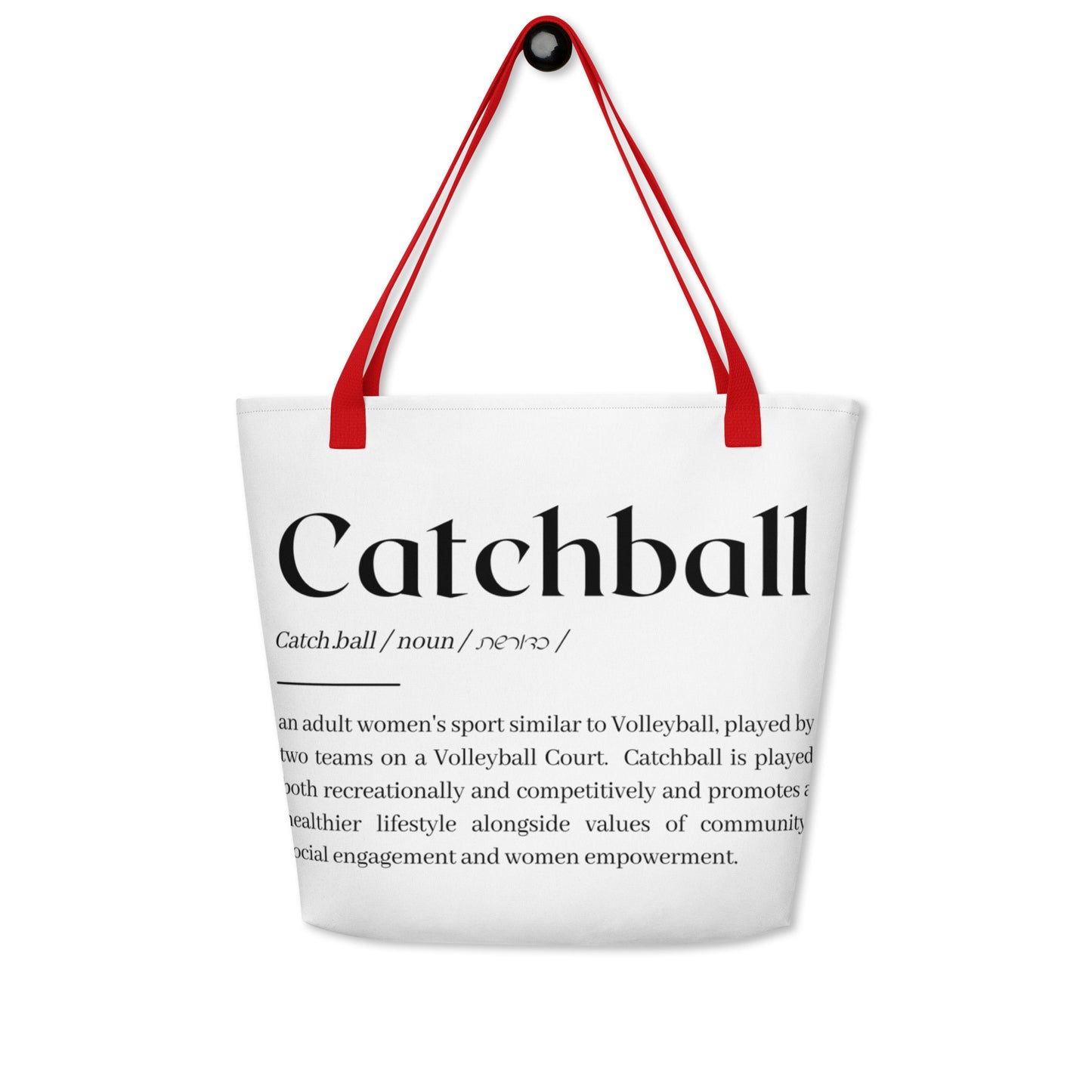 Catchball Dictionary Definition Tote Bag with Color Handle