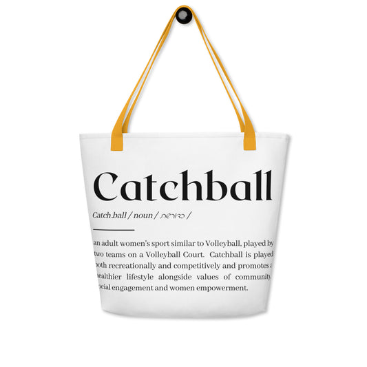 Catchball Dictionary Definition Tote Bag with Color Handle