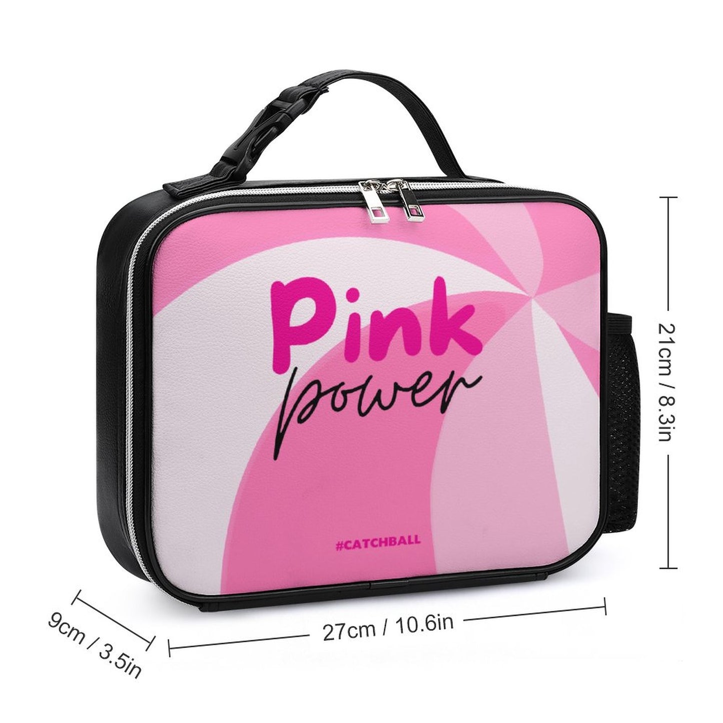 PU Leak-proof Lunch Bag with Detachable Buckled Handle